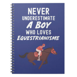 Cute Navy Blue Horse Riding Gifts For Baby Boy Kid Notitieboek