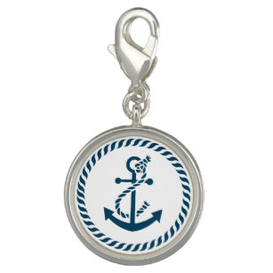 Cute Navy Blue Nautical Boat Anchor Charm