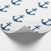 Cute Navy Blue Nautical Geïnspireerd Cadeaupapier (Hoek)