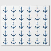 Cute Navy Blue Nautical Geïnspireerd Cadeaupapier (Vlak)