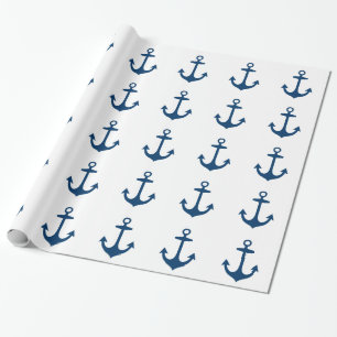 Cute Navy Blue Nautical Geïnspireerd Cadeaupapier