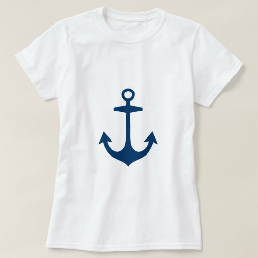 Cute Navy Blue Nautical Geïnspireerd T-shirt (Design voorkant)