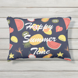 Cute navy blue patroon Happy zometijd l text Buitenkussen