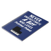 Cute Navy Blue Pianist Gifts For Boys Kids Piano Notitieboek (Linkerzijde)