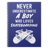 Cute Navy Blue Skateboarding Gifts For Boy For Kid Notitieboek (Voorkant)