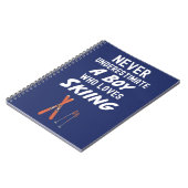 Cute Navy Blue Skiing Gifts For Baby Boys Kids Ski Notitieboek (Linkerzijde)