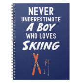 Cute Navy Blue Skiing Gifts For Baby Boys Kids Ski Notitieboek (Voorkant)