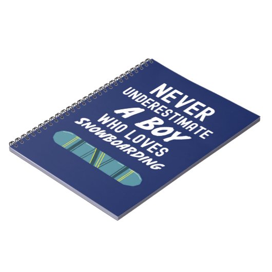Cute Navy Blue Snowboarding Gifts For Baby Boys Notitieboek (Linkerzijde)