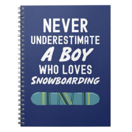Cute Navy Blue Snowboarding Gifts For Baby Boys Notitieboek