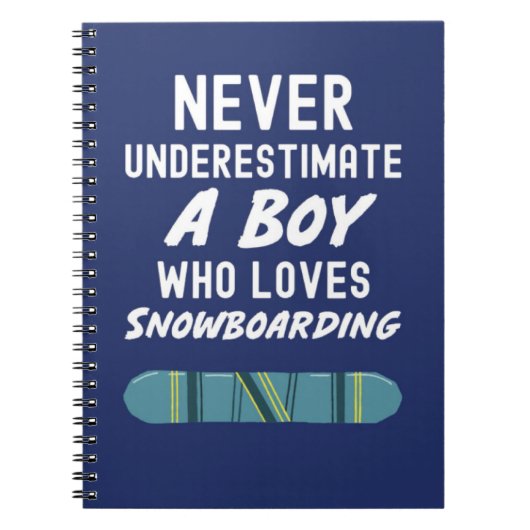 Cute Navy Blue Snowboarding Gifts For Baby Boys Notitieboek (Voorkant)