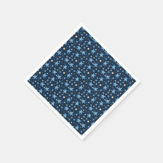 Cute Navy Blue Star Patterned Party Servet (Hoek)