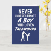 Cute Navy Blue Taekwondo Cards For Baby Boys Kids  Kaart (Gele Bloem)