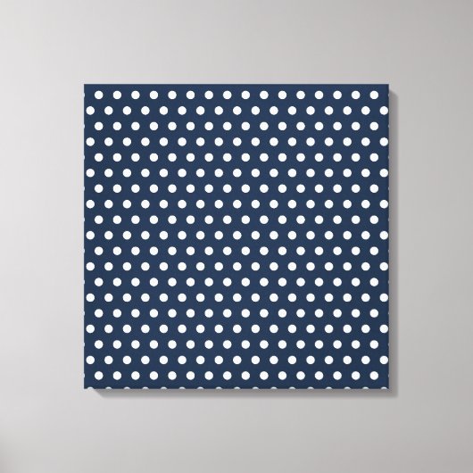 Cute Navy Blue White Tiny Little Polka Dots Gifts Canvas Afdruk (Voorkant)