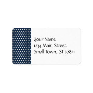 Cute Navy Blue White Tiny Little Polka Dots Gifts Etiket