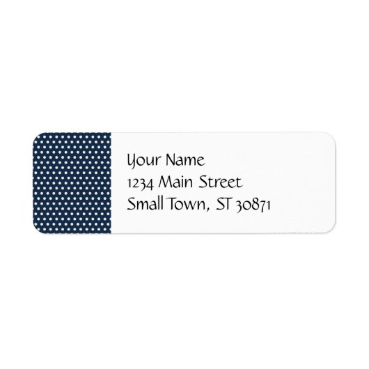 Cute Navy Blue White Tiny Little Polka Dots Gifts Etiket (Voorkant)