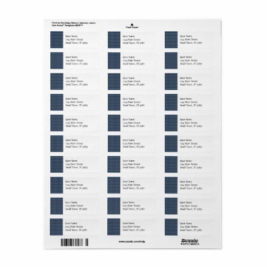 Cute Navy Blue White Tiny Little Polka Dots Gifts Etiket (Full Sheet)