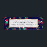 Cute Navy Decorated Cactus Tree Kerstlampjes Etiket<br><div class="desc">Dit leuke, artistieke en leuke kerstvakantieontwerp is perfect voor het feestelijke en vrolijke seizoen. Het is voorzien van een handgetekende rode, groene, zwarte en meerkleurige versierde afbeelding van cactus; met inbegrip van tuinland, verlichting, sierplanten, snoepriet, stertoppers en een pet van de Kerstman boven op een bed van witte sneeuw en...</div>