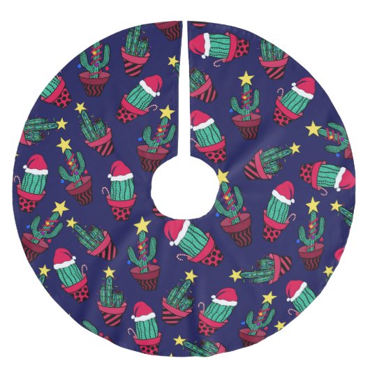 Cute Navy Decorated Cactus Tree Kerstlampjes Kerstboom Rok (Voorkant)