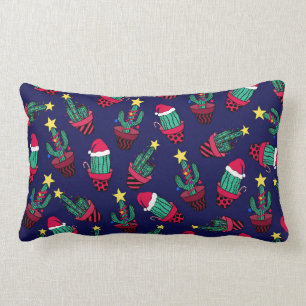 Cute Navy Decorated Cactus Tree Kerstlampjes Kussen