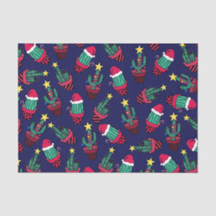 Cute Navy Decorated Cactus Tree Kerstlampjes Tissuepapier