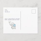 Cute Navy Funny Boy Ma Life Baby shower konounce Aankondigingskaart (Achterkant)