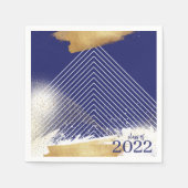 Cute Navy & Gold Framed Graduation Party Napkins Servet (Voorkant)