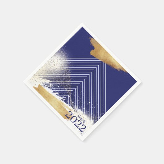 Cute Navy & Gold Framed Graduation Party Napkins Servet (Hoek)