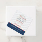 Cute Navy Ons kleine Champ Baseball Baby shower Bedankjes Labels (In situ)