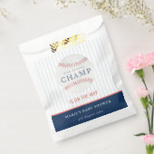 Cute Navy Ons kleine Champ Baseball Baby shower Bedankzakje (Gezegeld)