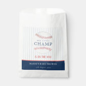 Cute Navy Ons kleine Champ Baseball Baby shower Bedankzakje (Voorkant)