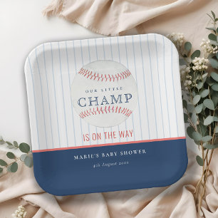 Cute Navy Ons kleine Champ Baseball Baby shower Papieren Bordje