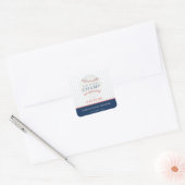 Cute Navy Our Little Champ Baseball Baby shower N Vierkante Sticker (Envelop)