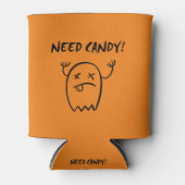 Cute need Snoep Halloween Ghost Monotone Blikjeskoeler (Voorkant)