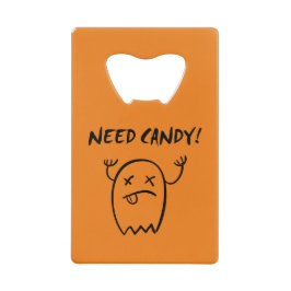 Cute need Snoep Halloween Ghost Monotone Creditkaart Flessenopener