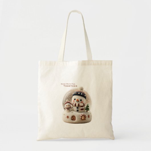 Cute Needle Felted Snowman Snow Tote Bag (Voorkant)