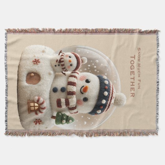 Cute Needle Felted Snowman Snowglobe Deken (Voorkant)