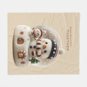 Cute Needle Felted Snowman Snowglobe Fleece Deken (Voorkant (Horizontaal))
