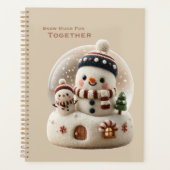 Cute Needle Felted Snowman Snowglobe Planner (Voorkant)
