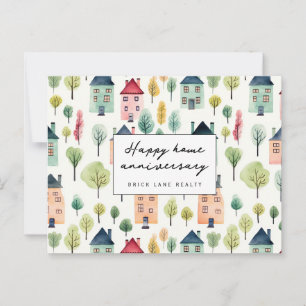 Cute Neighborhood Happy Home Anniversary Realty  Briefkaart