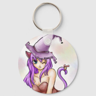 Cute neko girl sleutelhanger