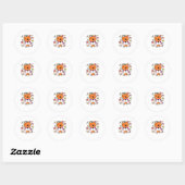 Cute Neko Kitten Pumpkin Mask Funny Hwe Ronde Sticker (Vel)