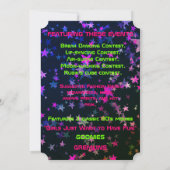 Cute Neon 80's Theme Party nodigt uit Kaart (Achterkant)