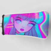 Cute Neon Anime Girl Golf Head Hoesje Golfheadcover (Voorkant)