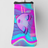 Cute Neon Anime Girl Golf Head Hoesje Golfheadcover (Draai 90)