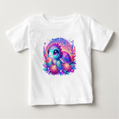 Cute Neon Baby Sea Turtle Illustration T-Shirt (Voorkant)