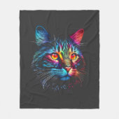 Cute Neon Cat Fleece Deken (Voorkant)