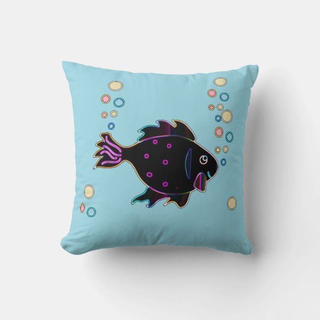 Cute Neon Fish 2 sided Pillow Kussen (Voorkant)