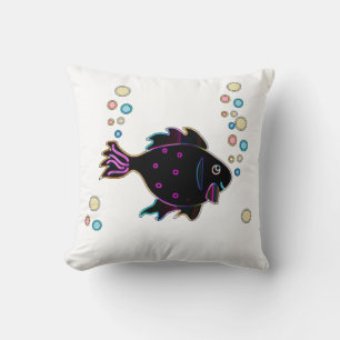 Cute Neon Fish 2 sided Pillow Kussen