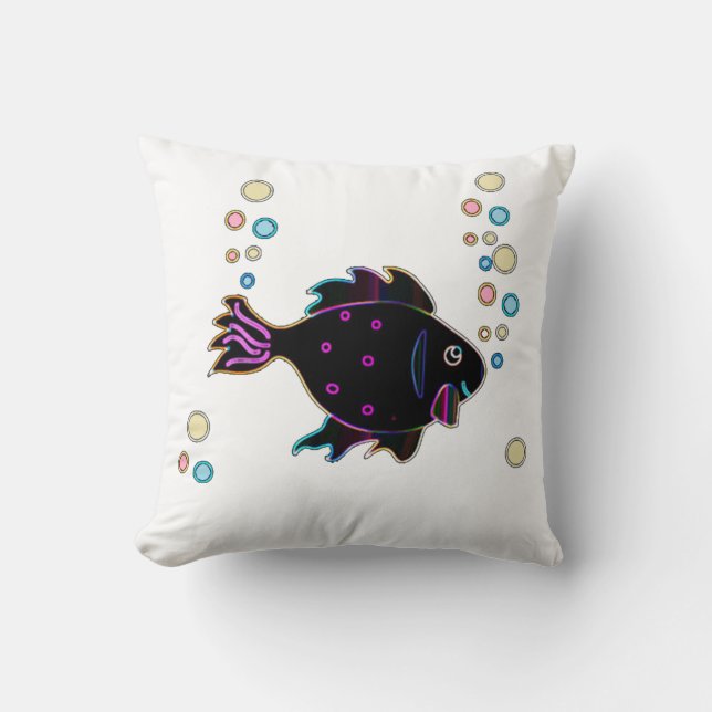 Cute Neon Fish 2 sided Pillow Kussen (Voorkant)
