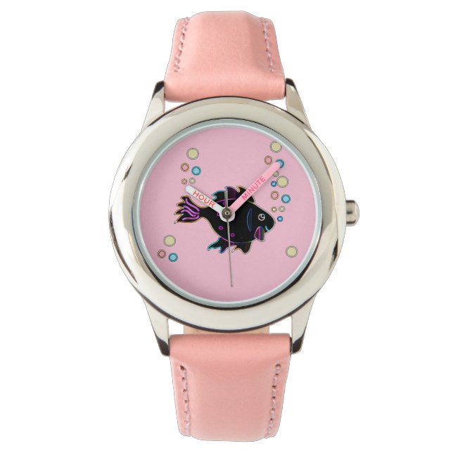 Cute Neon Fish Watch Horloge (Voorkant)